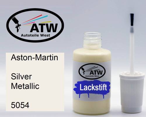 Aston-Martin, Silver Metallic, 5054: 20ml Lackstift, von ATW Autoteile West.